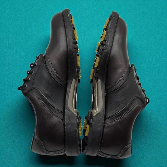 Classic Comfort Vintage Dexter Golf Shoes Sz 8M Brown Black Leather Soft Spikes - Picture 10 of 14